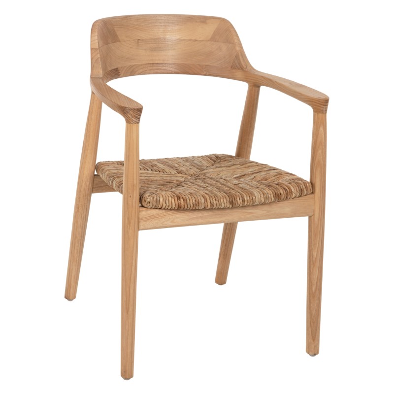 ΠΟΛΥΘΡΟΝΑ KINGSLEY HM9634.01 ΞΥΛΟ TEAK & ΨΑΘΑ ΣΕ ΦΥΣΙΚΟ ΧΡΩΜΑ 57,5x54x80Yεκ.