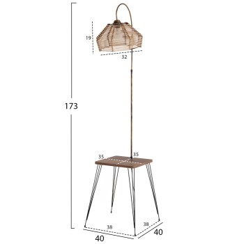 ΦΩΤΙΣΤΙΚΟ ΔΑΠΕΔΟΥ HM7949.01 ΤΡΑΠΕΖΑΚΙ ΜΕΛΑΜΙΝΗΣ ΚΑΡΥΔΙ-ΚΑΠΕΛΟ ΜΠΕΖ 40x40x173Yεκ.