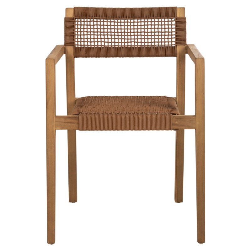 ΠΟΛΥΘΡΟΝΑ CHARLOTTE HM9637.01 ΞΥΛΟ TEAK ΦΥΣΙΚΟ & ΚΑΦΕ ΣΧΟΙΝΙ 59x54x83Y εκ.