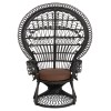 ΠΟΛΥΘΡΟΝΑ ROYAL PEACOCK HM9342.03 RATTAN ΜΑΥΡΟ-ΜΑΞΙΛΑΡΙ ΜΑΥΡΟ 114x72x150Yεκ.