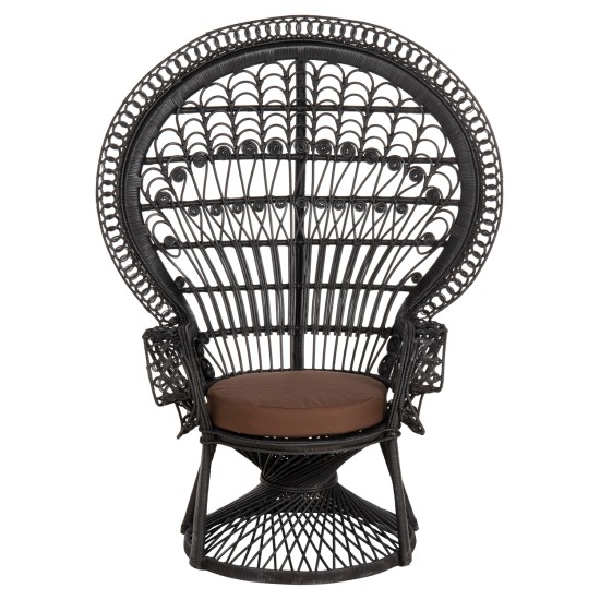 ΠΟΛΥΘΡΟΝΑ ROYAL PEACOCK HM9342.03 RATTAN ΜΑΥΡΟ-ΜΑΞΙΛΑΡΙ ΚΑΦΕ 114x72x150Yεκ. ΠΟΛΥΘΡΟΝΑ ROYAL PEACOCK HM9342.03 RATTAN ΜΑΥΡΟ-ΜΑΞΙΛΑΡΙ ΜΑΥΡΟ 114x72x150Yεκ.