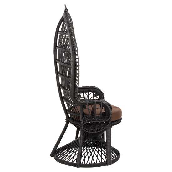 ΠΟΛΥΘΡΟΝΑ ROYAL PEACOCK HM9342.03 RATTAN ΜΑΥΡΟ-ΜΑΞΙΛΑΡΙ ΚΑΦΕ 114x72x150Yεκ. ΠΟΛΥΘΡΟΝΑ ROYAL PEACOCK HM9342.03 RATTAN ΜΑΥΡΟ-ΜΑΞΙΛΑΡΙ ΜΑΥΡΟ 114x72x150Yεκ.