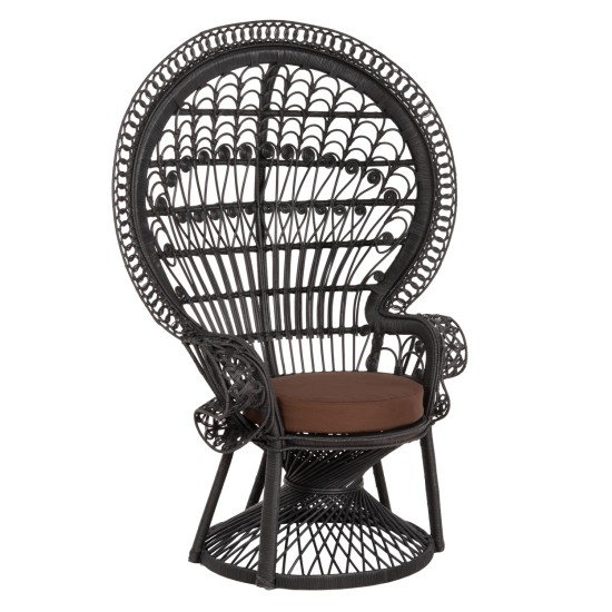 ΠΟΛΥΘΡΟΝΑ ROYAL PEACOCK HM9342.03 RATTAN ΜΑΥΡΟ-ΜΑΞΙΛΑΡΙ ΚΑΦΕ 114x72x150Yεκ. ΠΟΛΥΘΡΟΝΑ ROYAL PEACOCK HM9342.03 RATTAN ΜΑΥΡΟ-ΜΑΞΙΛΑΡΙ ΜΑΥΡΟ 114x72x150Yεκ.