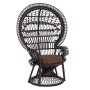 ΠΟΛΥΘΡΟΝΑ ROYAL PEACOCK HM9342.03 RATTAN ΜΑΥΡΟ-ΜΑΞΙΛΑΡΙ ΜΑΥΡΟ 114x72x150Yεκ.