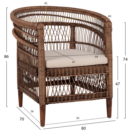 ΠΟΛΥΘΡΟΝΑ MALAWI HM9635.01 ΞΥΛΟ ΜΑΟΝΙ ΜΕ RATTAN ΚΑΦΕ-ΛΕΥΚΟ ΜΑΞΙΛΑΡΙ 80x70x86Υεκ. ΠΟΛΥΘΡΟΝΑ MALAWI HM9635.01 ΞΥΛΟ ΜΑΟΝΙ ΜΕ RATTAN ΚΑΦΕ-ΛΕΥΚΟ ΜΑΞΙΛΑΡΙ 80x70x86Υεκ.