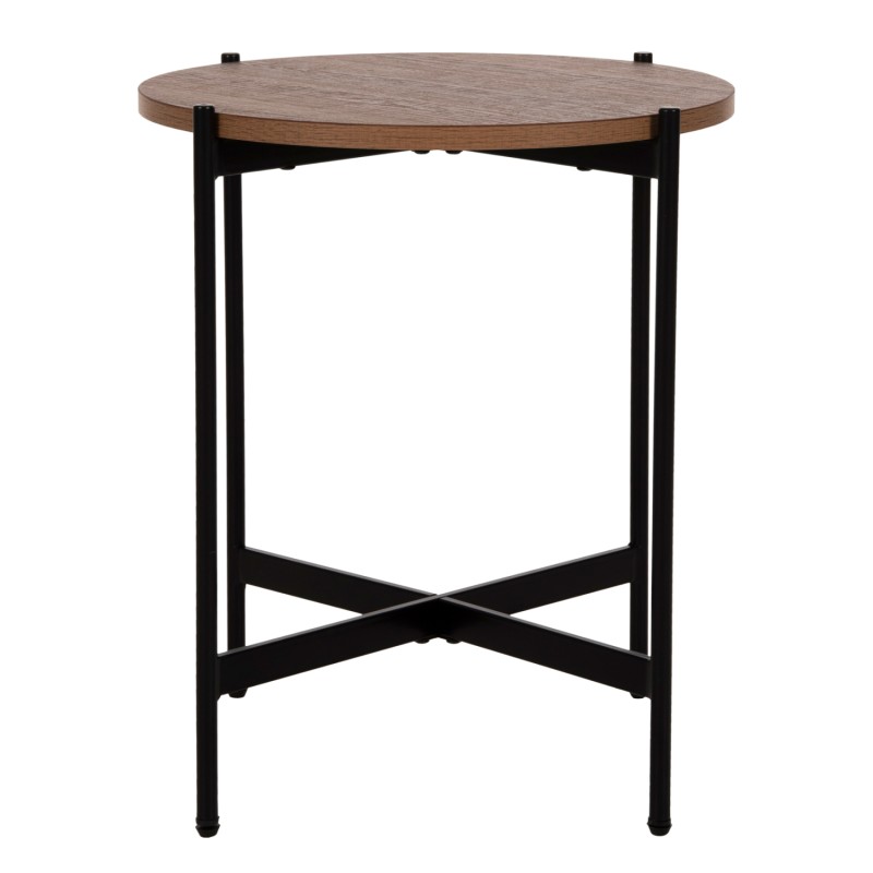 ΒΟΗΘΗΤΙΚΟ ΤΡΑΠΕΖΙ HM9589.04 MDF ΚΑΡΥΔΙ-ΜΑΥΡΗ ΜΕΤΑΛΛΙΚΗ ΒΑΣΗ Φ50x55Υεκ.