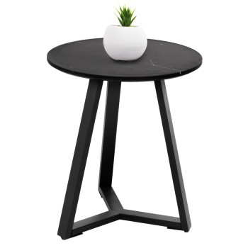 ΒΟΗΘΗΤΙΚΟ ΤΡΑΠΕΖΑΚΙ ROCKET HM9587.01 MDF ΜΑΥΡΟ ΜΑΡΜΑΡΟ-ΜΑΥΡΗ ΜΕΤΑΛΛΙΚΗ ΒΑΣΗ Φ45x55Υεκ.