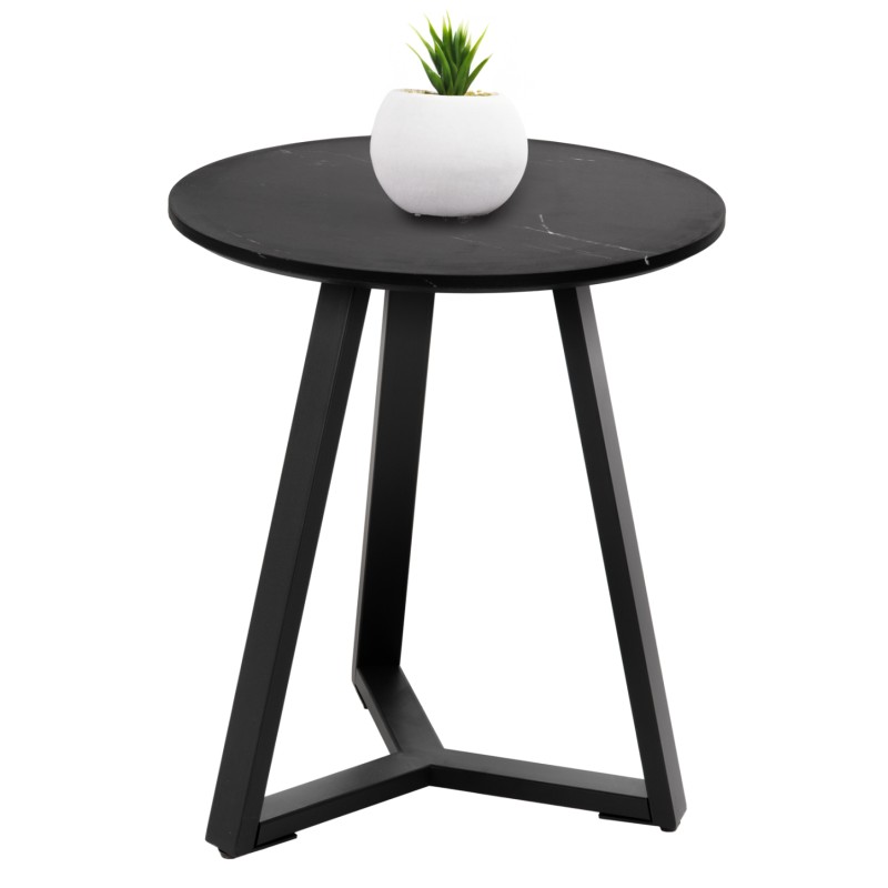 ΒΟΗΘΗΤΙΚΟ ΤΡΑΠΕΖΑΚΙ ROCKET HM9587.01 MDF ΜΑΥΡΟ ΜΑΡΜΑΡΟ-ΜΑΥΡΗ ΜΕΤΑΛΛΙΚΗ ΒΑΣΗ Φ45x55Υεκ.