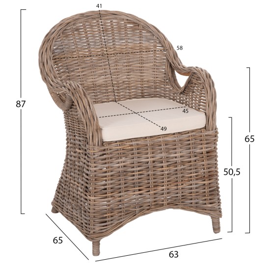 ΠΟΛΥΘΡΟΝΑ ΜΕ ΕΚΡΟΥ ΜΑΞΙΛΑΡΙ KEYLA HM9536 ΚΑΦΕ RATTAN 63x65x87Υεκ. ΠΟΛΥΘΡΟΝΑ ΜΕ ΕΚΡΟΥ ΜΑΞΙΛΑΡΙ KEYLA HM9536 ΚΑΦΕ RATTAN 63x65x87Υεκ.