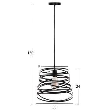ΦΩΤΙΣΤΙΚΟ ΟΡΟΦΗΣ ΚΡΕΜΑΣΤΟ HM4129 ΜΑΥΡΟ ΜΕΤΑΛΛΙΚΟ ΚΑΠΕΛΟ 22-33x130Υεκ.