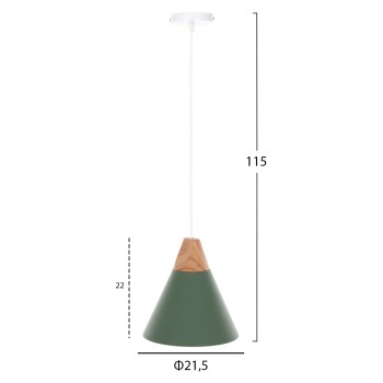 ΦΩΤΙΣΤΙΚΟ ΟΡΟΦΗΣ ΚΡΕΜΑΣΤΟ HM4152 ΠΡΑΣΙΝΟ ΜΕΤΑΛΛΙΚΟ ΚΑΠΕΛΟ Φ21,5x115Υ εκ.