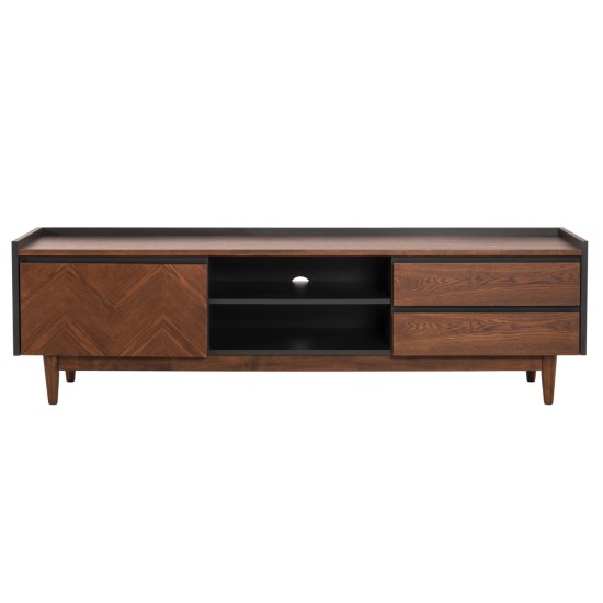 ΕΠΙΠΛΟ ΤΗΛΕΟΡΑΣΗΣ VEEN HM9741 MDF ΜΕ ΚΑΠΛΑΜΑ ΚΑΡΥΔΙΑΣ-ΚΑΡΥΔΙ&ΣΚΟΥΡΟ ΓΚΡΙ 170x40x50Υ