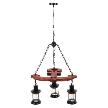 ΦΩΤΙΣΤΙΚΟ ΟΡΟΦΗΣ 3-ΦΩΤΟ HM4115 ΞΥΛΟ-ΜΕΤΑΛΛΟ-ΓΥΑΛΙ 115Υ εκ.