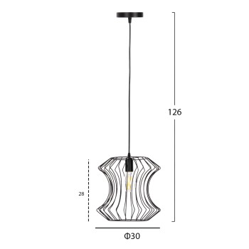 ΦΩΤΙΣΤΙΚΟ ΟΡΟΦΗΣ ΚΡΕΜΑΣΤΟ HM4112 ΜΑΥΡΟ ΜΕΤΑΛΛΟ Φ30x126Υεκ