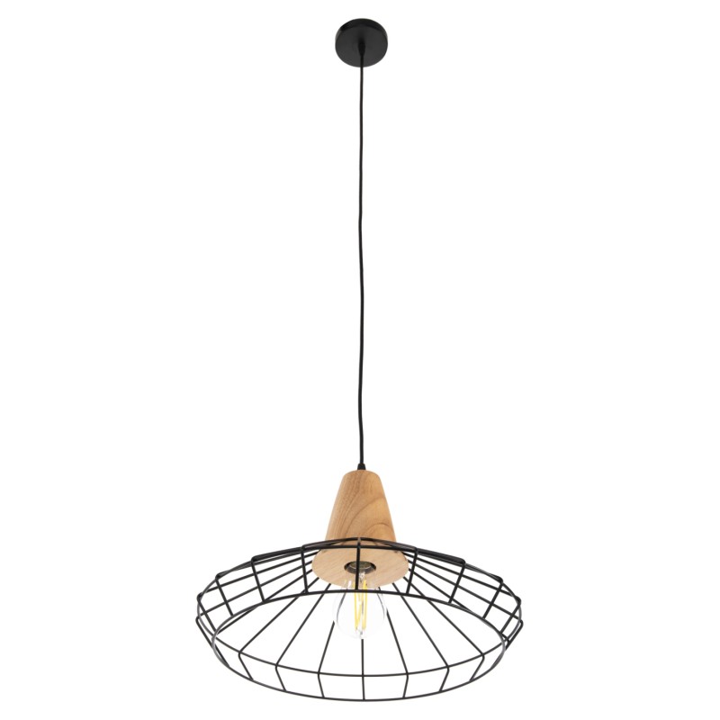 ΦΩΤΙΣΤΙΚΟ ΟΡΟΦΗΣ ΚΡΕΜΑΣΤΟ HM4160 ΜΑΥΡΟ ΜΕΤΑΛΛΟ-ΞΥΛΟ Φ39x117Υεκ