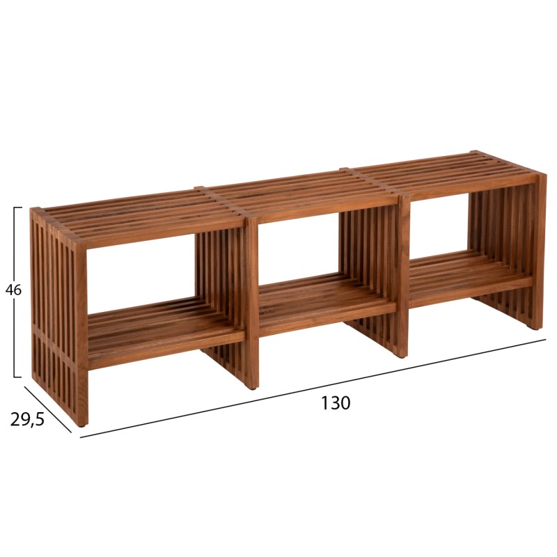 ΚΟΝΣΟΛΑ TV NYA HM9831 ΜΑΣΙΦ ΞΥΛΟ TEAK ΣΕ ΦΥΣΙΚΟ ΧΡΩΜΑ 130x29,5x46Υ εκ.