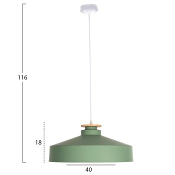 ΦΩΤΙΣΤΙΚΟ ΟΡΟΦΗΣ ΚΡΕΜΑΣΤΟ HM4159.05 ΠΡΑΣΙΝΟ ΜΕΤΑΛΛΙΚΟ ΚΑΠΕΛΟ Φ40x116Υεκ