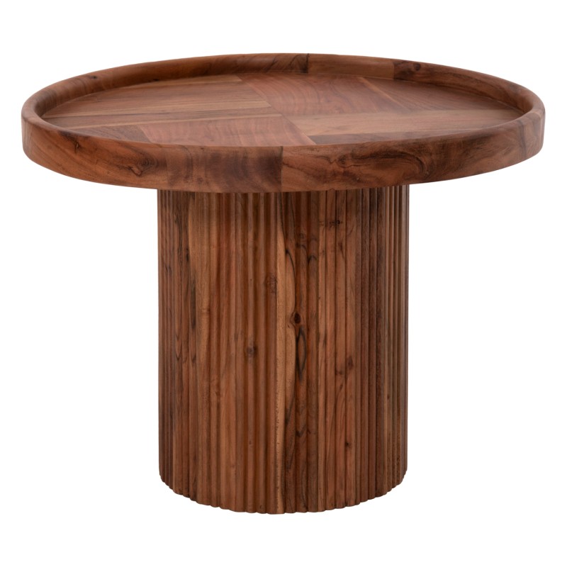 ΤΡΑΠΕΖΙ ΣΑΛΟΝΙΟΥ ΣΤΡΟΓΓΥΛΟ RAJJEH HM9693 ΜΑΣΙΦ ΑΚΑΚΙΑ ΦΥΣΙΚΟ ΧΡΩΜΑ Φ60x45Υεκ.