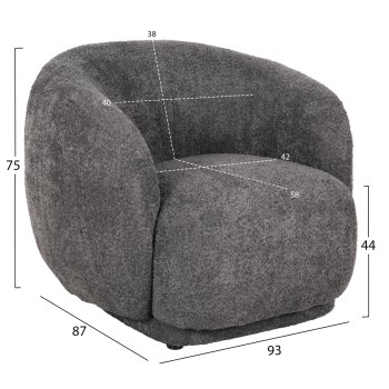 ΠΟΛΥΘΡΟΝΑ KARPEN HM9600.01 ΓΚΡΙ ΜΠΟΥΚΛΕ ΥΦΑΣΜΑ  93x87x78Υ εκ.