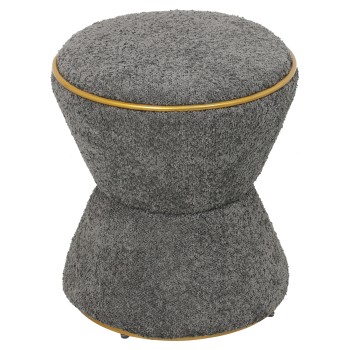 ΣΚΑΜΠΟ ΣΤΡΟΓΓΥΛΟ LINNER HM9604.11 ΜΠΟΥΚΛΕ ΥΦΑΣΜΑ ΓΚΡΙ-ΧΡΥΣΗ ΛΕΠΤΟΜΕΡΕΙΑ Φ38,5x43Υ