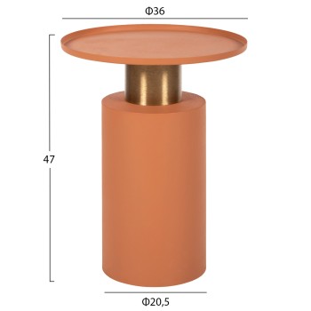 ΒΟΗΘΗΤΙΚΟ ΤΡΑΠΕΖΑΚΙ PUNJAB HM4239.08 ΜΕΤΑΛΛΟ ΣΕ ΠΟΡΤΟΚΑΛΙ-ΧΡΥΣΟΧΑΛΚΙΝΟ Φ36x47Υεκ.