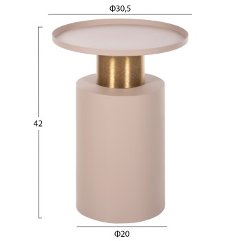 ΒΟΗΘΗΤΙΚΟ ΤΡΑΠΕΖΑΚΙ PUNJAB HM4240.03 ΜΕΤΑΛΛΟ ΣΕ ΕΚΡΟΥ-ΧΡΥΣΟΧΑΛΚΙΝΟ Φ30,5x42Υεκ.