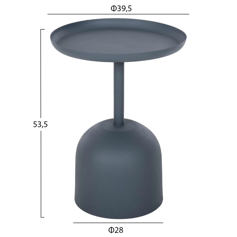 ΤΡΑΠΕΖΙ ΒΟΗΘΗΤΙΚΟ ΣΤΡΟΓΓΥΛΟ DELBEL HM4261.05 ΜΕΤΑΛΛΟ ΜΠΛΕ ΣΚΟΥΡΟ Φ39,5x53,5Υ εκ.
