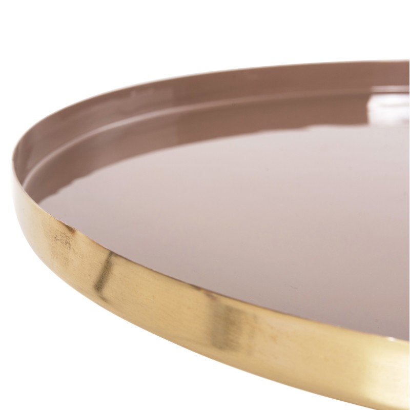 ΤΡΑΠΕΖΙ ΒΟΗΘΗΤΙΚΟ ΣΤΡΟΓΓΥΛΟ UTRI HM4241.06 ΜΕΤΑΛΛΟ ΣΕ ΣΟΜΟΝ-ΜΠΕΖ Φ46x46,5Υεκ.