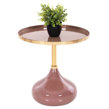 ΤΡΑΠΕΖΙ ΒΟΗΘΗΤΙΚΟ ΣΤΡΟΓΓΥΛΟ UTRI HM4241.06 ΜΕΤΑΛΛΟ ΣΕ ΣΟΜΟΝ-ΜΠΕΖ Φ46x46,5Υεκ.