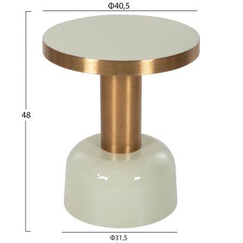 ΒΟΗΘΗΤΙΚΟ ΤΡΑΠΕΖΑΚΙ ERODE HM4243.07 ΜΕΤΑΛΛΟ ΣΕ ΑΝΟΙΧΤΟ ΠΡΑΣΙΝΟ-ΧΡΥΣΟ Φ40,5x48Υ εκ.