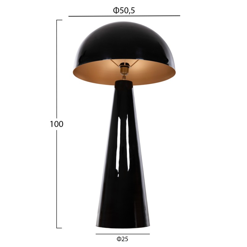 ΦΩΤΙΣΤΙΚΟ ΔΑΠΕΔΟΥ SMUSH HM4256.04 ΜΕΤΑΛΛΟ ΜΑΥΡΟ-ΡΥΘΜΙΖΟΜΕΝΟ ΚΑΠΕΛΟ Φ50x100Υ