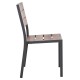 ΚΑΡΕΚΛΑ ΑΛΟΥΜΙΝΙΟΥ SAGA HM6063.02 ΣΚΟΥΡΟ ΓΚΡΙ ΜΕ POLYWOOD 46x52x86Υεκ.