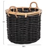 ΣΕΤ 2 ΚΑΛΑΘΙΑ POTTS HM4379 ΜΑΥΡO&ΦΥΣΙΚΟ ΧΡΩΜΑ- CL RATTAN Φ61+Φ45εκ.