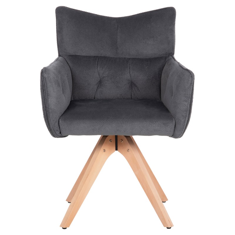 ΠΟΛΥΘΡΟΝΑ ΤΡΑΠΕΖΑΡΙΑΣ QUILL HM9843.03 ΓΚΡΙ ΥΦΑΣΜΑ-ΞΥΛΟ ΟΞΙΑΣ ΠΟΔΙΑ 61x57,5x91Υεκ.