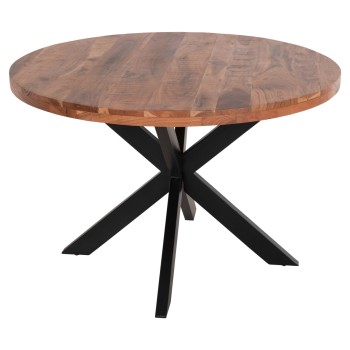 ΤΡΑΠΕΖΙ ΣΤΡΟΓΓΥΛΟ MONTANA SUPERIOR HM9903 4εκ.ΠΑΧΟΣ ΜΑΣΙΦ ΞΥΛΟ ΑΚΑΚΙΑΣ Φ120Χ77Υεκ