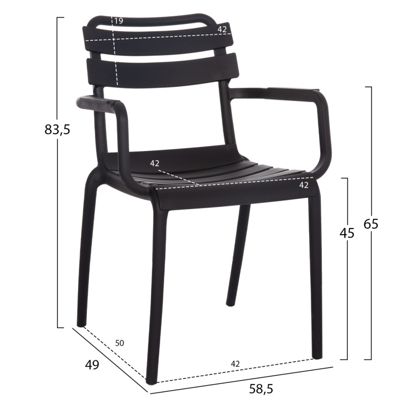 ΠΟΛΥΘΡΟΝΑ ΠΟΛΥΠΡΟΠΥΛΕΝΙΟΥ PHILLY HM6123.02 ΜΑΥΡΟ 58.5x49x83.5Υεκ.