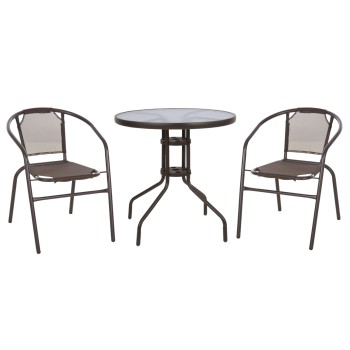 ΣΕΤ ΕΞΩΤ. ΧΩΡΟΥ 3ΤΜΧ HM10712 ΚΑΦΕ ΜΕΤΑΛΛΟ-ΓΥΑΛΙ ΑΣΦΑΛΕΙΑΣ-ΚΑΦΕ TEXTILENE