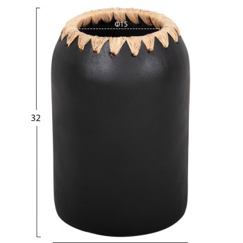 ΔΙΑΚΟΣΜΗΤΙΚΟ ΒΑΖΟ HM4376 ΤΕΡΑΚΟΤΑ ΣΕ ΜΑΥΡΟ ΜΕ ΠΛΕΞΗ ΣΤΟ ΣΤΟΜΙΟ Φ21Χ32εκ.