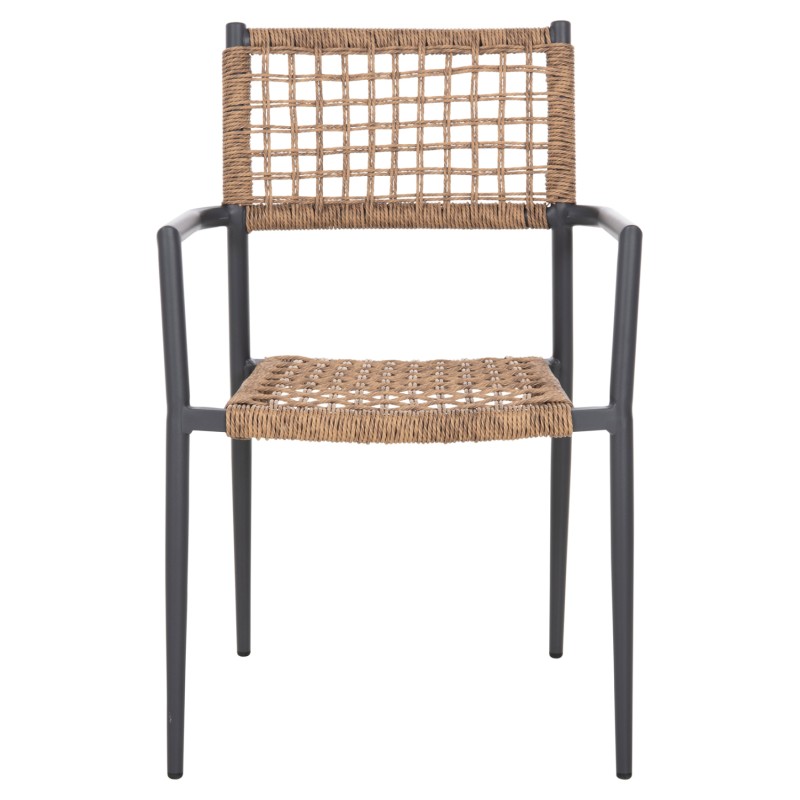 ΠΟΛΥΘΡΟΝΑ TRILAN HM6044.03 ΑΛΟΥΜΙΝΙΟ ΑΝΘΡΑΚΙ ΜΕ ΣΥΝΘΕΤΙΚΟ RATTAN ΦΥΣΙΚΟ 57x59x85Υεκ.