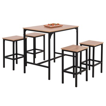 ΣΕΤ ΤΡΑΠΕΖΑΡΙΑ ΜΠΑΡ 5ΤΜΧ BOXY HM9882.01 ΜΑΥΡΟ ΜΕΤΑΛΛΟ-ΜΕΛΑΜΙΝΗ ΣΕ SONAMA