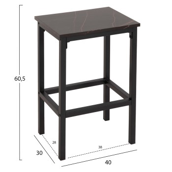 ΣΕΤ ΤΡΑΠΕΖΑΡΙΑ ΜΠΑΡ 5ΤΜΧ BOXY HM9882.13 ΜΑΥΡΟ ΜΕΤΑΛΛΟ-ΜΕΛΑΜΙΝΗ ΜΑΥΡΟ ΜΑΡΜΑΡΟ