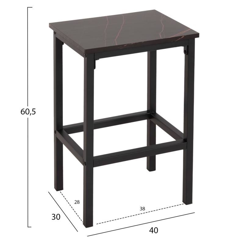 ΣΕΤ ΤΡΑΠΕΖΑΡΙΑ ΜΠΑΡ 5ΤΜΧ BOXY HM9882.13 ΜΑΥΡΟ ΜΕΤΑΛΛΟ-ΜΕΛΑΜΙΝΗ ΜΑΥΡΟ ΜΑΡΜΑΡΟ