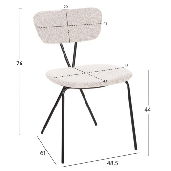 ΚΑΡΕΚΛΑ DORY HM9855.03 ΜΕΤΑΛΛΙΚΟΣ ΣΚΕΛΕΤΟΣ ΜΑΥΡΟΣ-ΑΝΟΙΧΤΟ ΓΚΡΙ ΥΦΑΣΜΑ 48,5x61x76Υεκ.