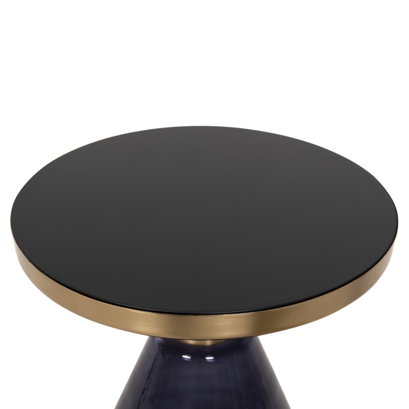 ΒΟΗΘΗΤΙΚΟ ΤΡΑΠΕΖΑΚΙ DEMMY HM9727 ΜΑΥΡΟ & ΜΟΒ ΓΥΑΛΙ-ΧΡΥΣΟ ΜΕΤΑΛΛΟ Φ41x48Υεκ