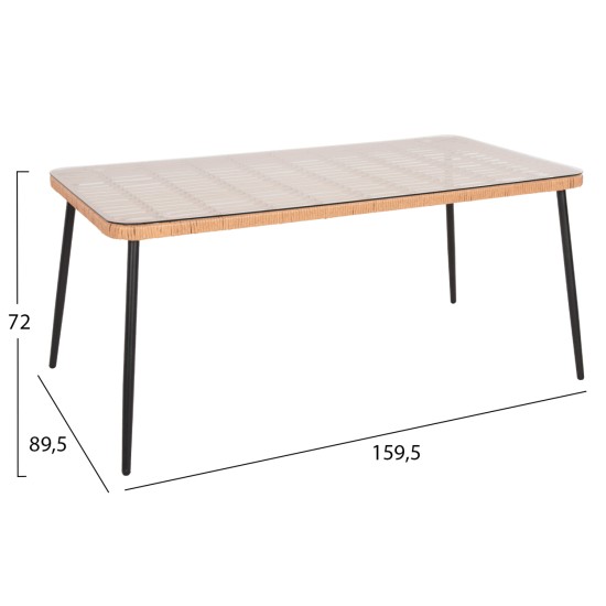 ΤΡΑΠΕΖΙ ΟΡΘΟΓΩΝΙΟ ALLEGRA HM5538.11 ΜΕΤΑΛ.ΜΑΥΡΟ-P.E. RATTAN ΦΥΣΙΚΟ 159,5x89,5x72Υεκ. ΤΡΑΠΕΖΙ ΟΡΘΟΓΩΝΙΟ ALLEGRA HM5538.11 ΜΕΤΑΛ.ΜΑΥΡΟ-P.E. RATTAN ΦΥΣΙΚΟ 159,5x89,5x72Υεκ.