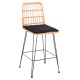 ΣΚΑΜΠΟ ΜΕΣ.ΥΨΟΥΣ ALLEGRA HM5643.11 ΜΕΤΑΛΛΟ&ΜΑΞΙΛΑΡΙ ΜΑΥΡΟ-WICKER ΜΠΕΖ 50x55x103Υεκ.