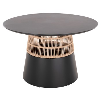 ΤΡΑΠΕΖΙ ΣΤΡΟΓΓΥΛΟ SAEID HM6106.01 ΑΝΘΡΑΚΙ ΑΛΟΥΜΙΝΙΟ-ΜΠΕΖ ΣΧΟΙΝΙ Φ120x75Υεκ.