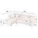 ΚΑΝΑΠΕΣ ΓΩΝΙΑ (ΑΡΙΣΤΕΡΗ) 3-ΘΕΣΙΟΣ GRACE HM3280.02L ΛΕΥΚΟ ΥΦΑΣΜΑ 252x160x70-90Υεκ