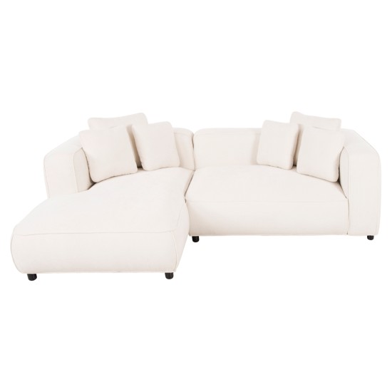 ΚΑΝΑΠΕΣ ΓΩΝΙΑ (ΑΡΙΣΤΕΡΗ) 3-ΘΕΣΙΟΣ GRACE HM3280.02L ΛΕΥΚΟ ΥΦΑΣΜΑ 252x160x70-90Υεκ