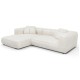 ΚΑΝΑΠΕΣ ΓΩΝΙΑ (ΑΡΙΣΤΕΡΗ) 3-ΘΕΣΙΟΣ GRACE HM3280.02L ΛΕΥΚΟ ΥΦΑΣΜΑ 252x160x70-90Υεκ